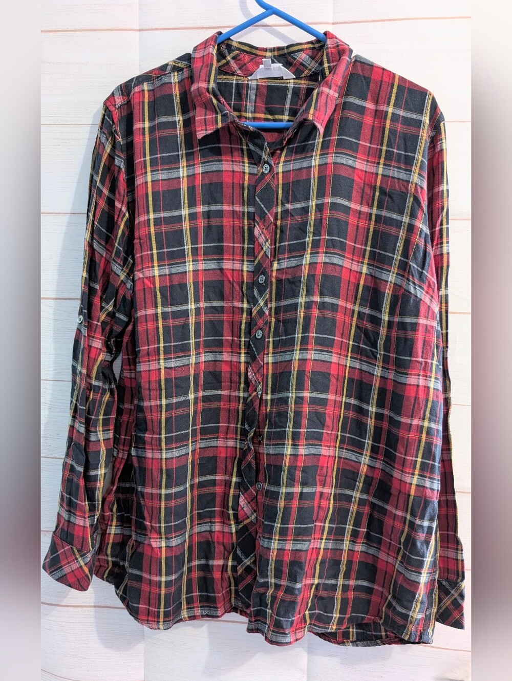 Northern Reflections Red and Black Plaid Button-Up Shirt Size XXL